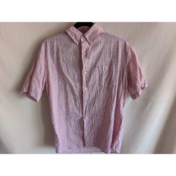 Weatherproof Vintage Other - Weatherproof Vintage Mens Large Red Washable Linen Short Sleeve Button Down